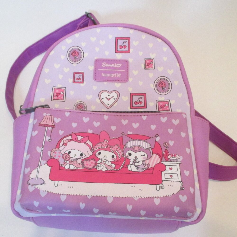 Loungefly My Melody & Kuromi Slumber Party Mini Backpack 2022 USED